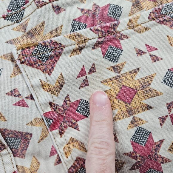 We the Free People Jeans Womens 25 Wild Child Aztec Print Skinny Boho Raw Hems - Picture 10 of 14